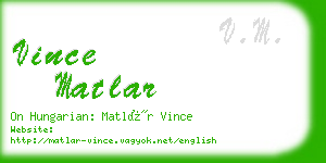 vince matlar business card